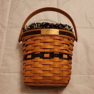 Longaberger Honey Brown Basket with Black Stripe